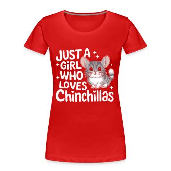 Chinchilla Souris Chinchillas - T-shirt bio Premium Femme - rouge - Devant - Mia (176cm)