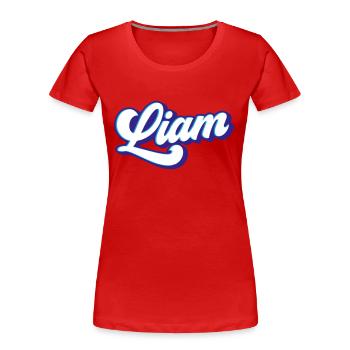 Liam | Couleurs changeantes - T-shirt bio Premium Femme - rouge - Devant - Mia (176cm)