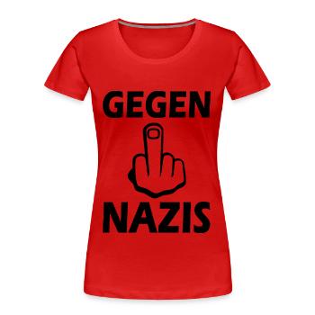 Gegen nazis - Frauen Premium Bio T-Shirt - Rot - Vorne - Mia (176cm)