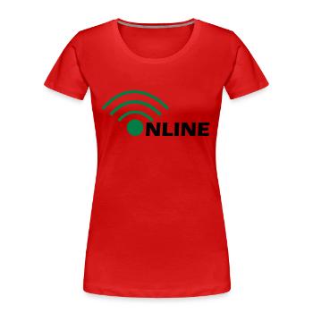 Online - Frauen Premium Bio T-Shirt - Rot - Vorne - Mia (176cm)