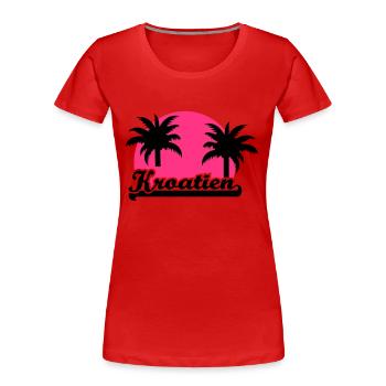 Kroatien - Frauen Premium Bio T-Shirt - Rot - Vorne - Mia (176cm)
