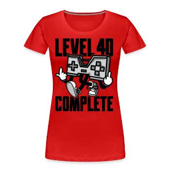 Level 40 Complete Geburtstagsgeschenk 40 Jahre - Frauen Premium Bio T-Shirt - Rot - Vorne - Mia (176cm)
