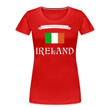 Ireland Irland - Frauen Premium Bio T-Shirt - Rot - Vorne - Mia (176cm)