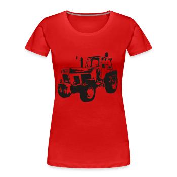 DDR Traktor ZT 300 - Frauen Premium Bio T-Shirt - Rot - Vorne - Mia (176cm)