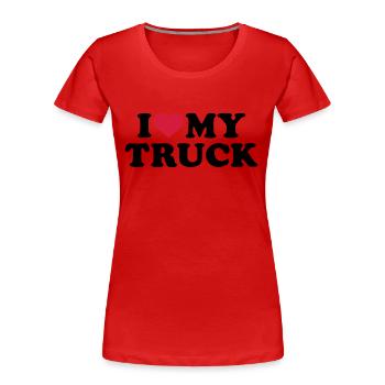 LKW - Frauen Premium Bio T-Shirt - Rot - Vorne - Mia (176cm)