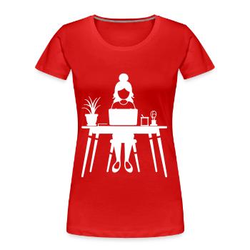 Lernen Frau Computer Job - Frauen Premium Bio T-Shirt - Rot - Vorne - Mia (176cm)