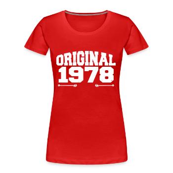 Original 1978 | Birthday Gift 1978 - Women's Premium Organic T-Shirt - red - Front - Mia (176cm)
