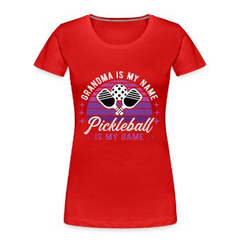 Pickle Ball Pickleball - T-shirt bio Premium Femme - rouge - Devant - Mia (176cm)