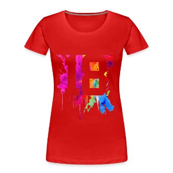 18 JAHRE 18. GEBURTSTAG - Frauen Premium Bio T-Shirt - Rot - Vorne - Mia (176cm)