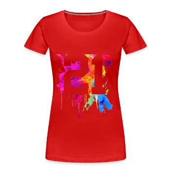 21 JAHRE 21. GEBURTSTAG - Frauen Premium Bio T-Shirt - Rot - Vorne - Mia (176cm)