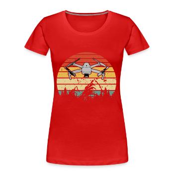 Drohnen Pilot Drohne Whoop Copter FPV Pilot Drone - T-shirt bio Premium Femme - rouge - Devant - Mia (176cm)