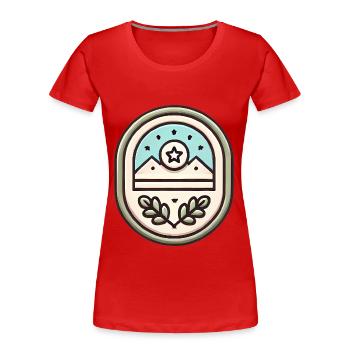 Illustration douce de conception de badge simple - T-shirt bio Premium Femme - rouge - Devant - Mia (176cm)