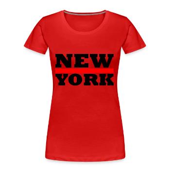 New york - Frauen Premium Bio T-Shirt - Rot - Vorne - Mia (176cm)