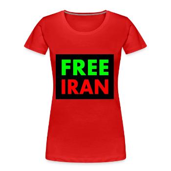 Free iran - T-shirt bio Premium Femme - rouge - Devant - Mia (176cm)