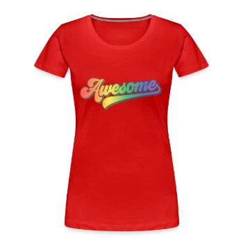 Super | Arc-en-ciel impressionnant - T-shirt bio Premium Femme - rouge - Devant - Mia (176cm)