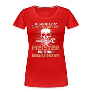 Meister Geschenk Meisterprüfung bestanden - Frauen Premium Bio T-Shirt - Rot - Vorne - Mia (176cm)