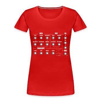 Synthesizer Tonstudio Waveform Synthese Elektro - Frauen Premium Bio T-Shirt - Rot - Vorne - Mia (176cm)