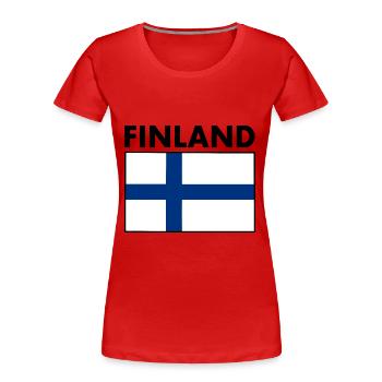 Finnland - Frauen Premium Bio T-Shirt - Rot - Vorne - Mia (176cm)