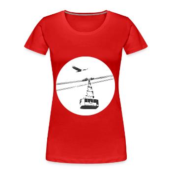Gondel mit Adler schwarz - Frauen Premium Bio T-Shirt - Rot - Vorne - Mia (176cm)