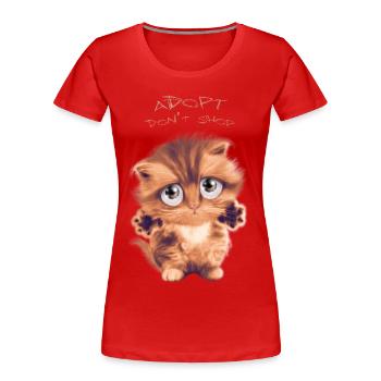 Adopt - T-shirt bio Premium Femme - rouge - Devant - Mia (176cm)