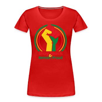 Stay black and stay proud of the - Women's Premium Organic T-Shirt - red - Front - Mia (176cm)