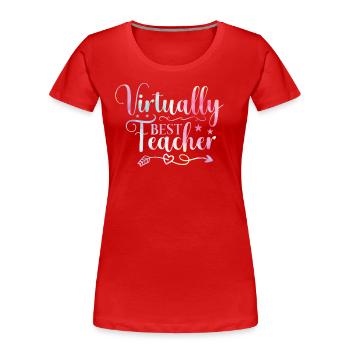 Zurück Zu Schulbindungs-virtuell Leibeserziehung - Frauen Premium Bio T-Shirt - Rot - Vorne - Mia (176cm)