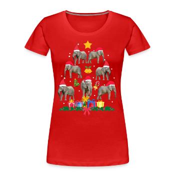 elephant in christmas. Christmas gift - Women's Premium Organic T-Shirt - red - Front - Mia (176cm)