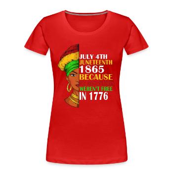 Black Girl Juneteen 1865 Journée des femmes filles - T-shirt bio Premium Femme - rouge - Devant - Mia (176cm)