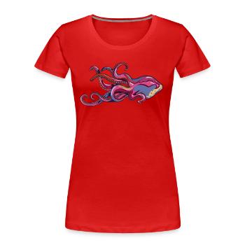 Octopus 8 poor tentacles squid fan lover - Women's Premium Organic T-Shirt - red - Front - Mia (176cm)