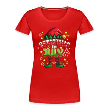 Onze Père Noël Assistant Vacances Détente Juillet - T-shirt bio Premium Femme - rouge - Devant - Mia (176cm)