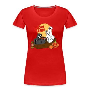 Spooky Lullaby - Women's Premium Organic T-Shirt - red - Front - Mia (176cm)