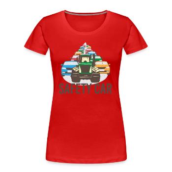 Farmer Farmer Tractor Driver Field Worker Safty Car - Women's Premium Organic T-Shirt - red - Front - Mia (176cm)