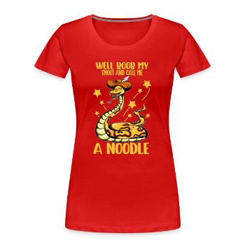 Halloween Snake Call Me Noodle Snake Saying - Women's Premium Organic T-Shirt - red - Front - Mia (176cm)