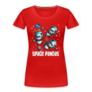 Space Pandas, Spaceship, Planets, Asteroids, Medeor - Women's Premium Organic T-Shirt - red - Front - Mia (176cm)