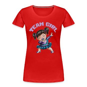 Team Girl Daughter Granddaughter Baby Infant - Women's Premium Organic T-Shirt - red - Front - Mia (176cm)