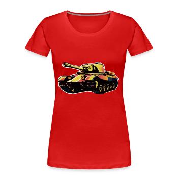 Panzer Kampfpanzer Panzerkampfwagen Panzerfahrer - Frauen Premium Bio T-Shirt - Rot - Vorne - Mia (176cm)
