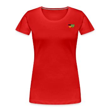 Brésil Allemagne Flag Heart - T-shirt bio Premium Femme - rouge - Devant - Mia (176cm)