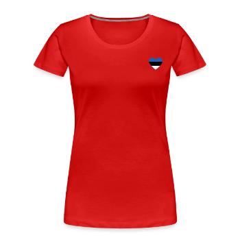 Cœur de drapeau de l’Estonie - T-shirt bio Premium Femme - rouge - Devant - Mia (176cm)