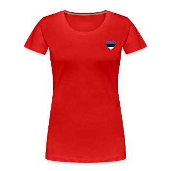 Estland Flagge Herz - Frauen Premium Bio T-Shirt - Rot - Vorne - Mia (176cm)