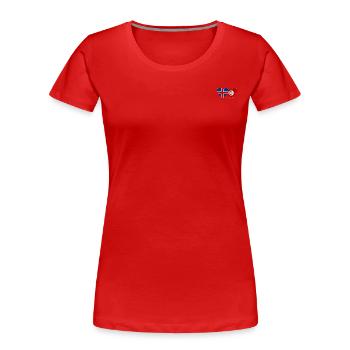 Island Tunesien Flagge Herz - Frauen Premium Bio T-Shirt - Rot - Vorne - Mia (176cm)