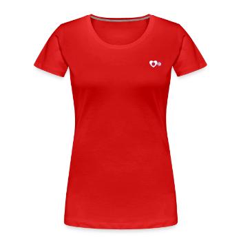 Japan Tunesien Flagge Herz - Frauen Premium Bio T-Shirt - Rot - Vorne - Mia (176cm)