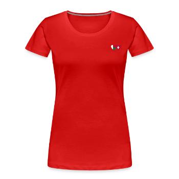 Madagascar Switzerland Flag Heart - Women's Premium Organic T-Shirt - red - Front - Mia (176cm)