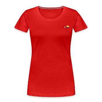 Schweiz Kolumbien Flagge Herz - Frauen Premium Bio T-Shirt - Rot - Vorne - Mia (176cm)
