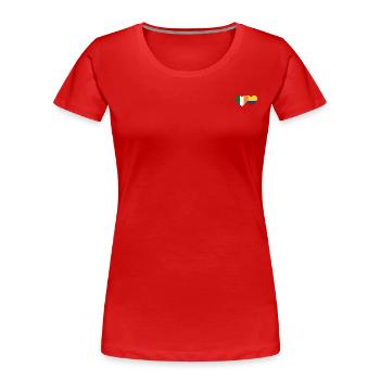 Irland Kolumbien Flagge Herz - Frauen Premium Bio T-Shirt - Rot - Vorne - Mia (176cm)