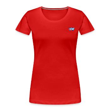 Kuba Schottland Flagge Herz - Frauen Premium Bio T-Shirt - Rot - Vorne - Mia (176cm)