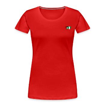Palestine Nigeria Drapeau Coeur - T-shirt bio Premium Femme - rouge - Devant - Mia (176cm)