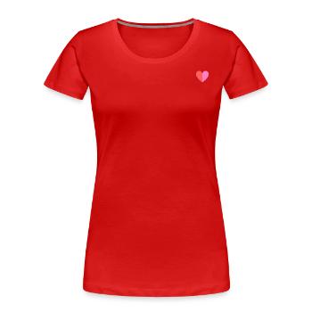 Two-tone heart red-pink - Women's Premium Organic T-Shirt - red - Front - Mia (176cm)