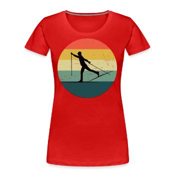 Ski de fond Classique Ski de fond - T-shirt bio Premium Femme - rouge - Devant - Mia (176cm)
