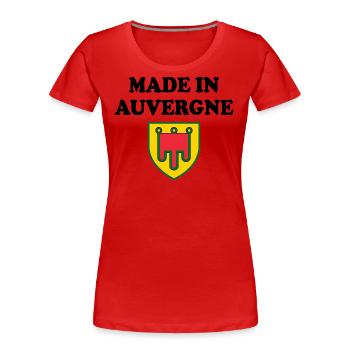 Made In Auvergne - T-shirt bio Premium Femme - rouge - Devant - Mia (176cm)