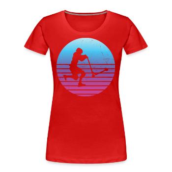 Scooter Stunt Stunt Roller Stuntscooter Scooter - Women's Premium Organic T-Shirt - red - Front - Mia (176cm)